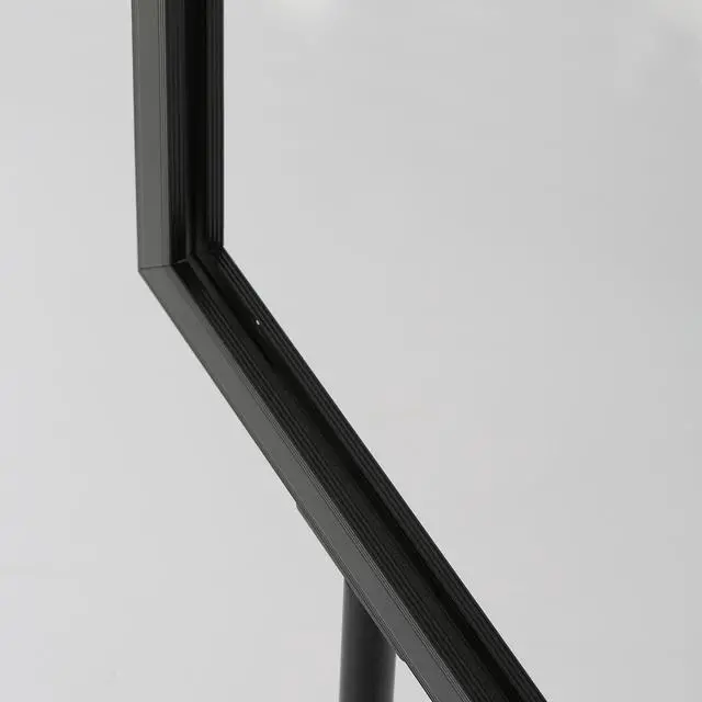 Alt view image 6 of 7 - Metal Oval Info Board Black 24x36 Inches Slide-In Poster Sign Holder 1 Tier Double Sided Floor Standing Pedestal Advertising Display with Backing and Anti-Glare PET Cover