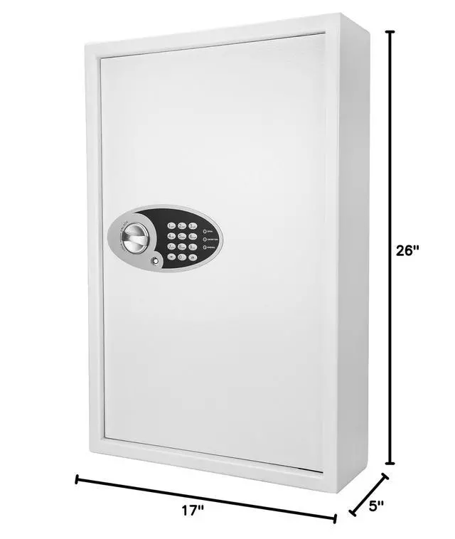 Alt view image 2 of 5 - Steel 144 Key Cabinet with Electronic Keypad Lock Box, White