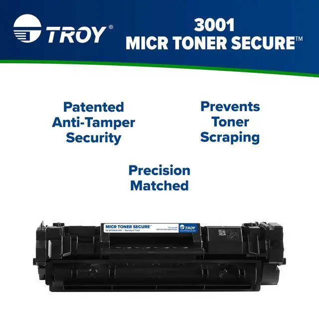Alt view image 2 of 5 - 3001 MICR Toner Secure Standard Yield Cartridge, Check Printing, Coordinating HP Part Number: W1380A, Yields 1500 Pages