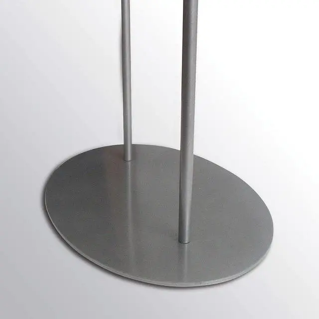 Alt view image 3 of 7 - Metal Oval Info Board Silver 24x36 Inches Slide-In Poster Sign Holder 1 Tier Double Sided Floor Standing Pedestal Advertising Display with Backing and Anti-Glare PET Cover