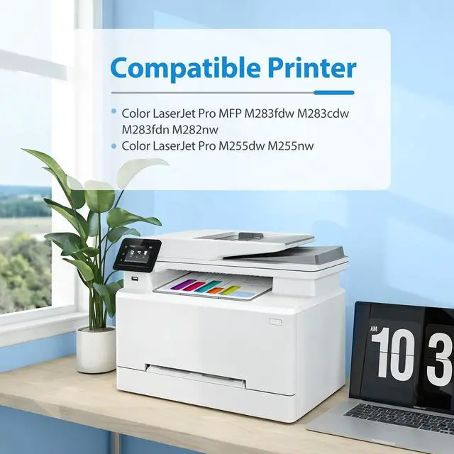 Alt view image 3 of 7 - 206A Toner Cartridge 4 Pack Replacement for HP 206A 206X Toner Cartridge Set W2110a 206 Compatible with Color LaserJet Pro MFP M283fdw M283cdw M283fdn M255dw M255nw Printer