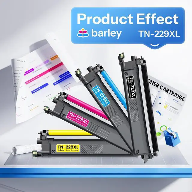 Alt view image 3 of 7 - TN229XL TN229 Toner Cartridges 4 Pack Compatible TN229XL TN229 Toner Replacement for Brother TN229XL TN-229XL TN229 XL MFC-L3780CDW MFC-L3765CDW HL-L3220CDW Toner