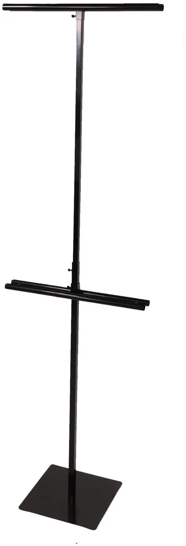 Main image of Adjustable Black Metal Banner Stand - Black - Accommodates 2 x 6' banners