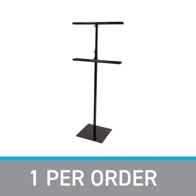 Alt view image 2 of 7 - Adjustable Black Metal Banner Stand - Black - Accommodates 2 x 6' banners