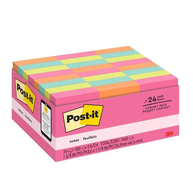 Alt view image 7 of 7 - Mini Notes, 1 3/8 x 1 7/8 in, Poptimistic Collection, 18-Pack | Sticky Notes Power Pink, Aqua Blue, Vital Orange, Neon Green, Guava Pink, 432 pads