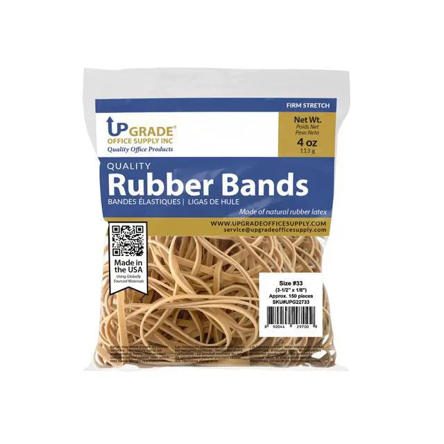 Alt view image 3 of 7 - Upgrade UPG22733CS Size 33 Rubber Bands (3-1/2 x 1/8 in), 1/4 lb per Bag, 40-Bag Case Pack, USA