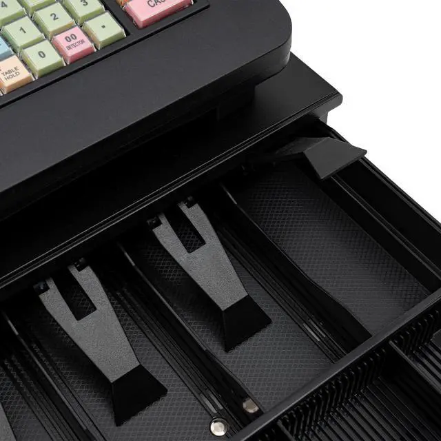 Alt view image 7 of 7 - 48 Keys Electronic Cash Register, Dual-Screen Commercial POS System Thermal Receipt with Printer 8-Digital LED Money Box & PC Connectivity for Retailer Restaurants Supermarket (Black)