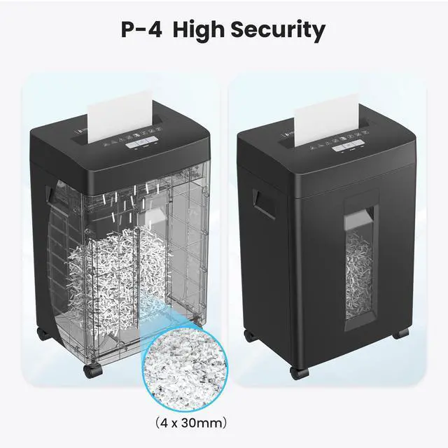 Alt view image 3 of 7 - 16-Sheet Cross Cut Paper Shredder, 6 Gallon Heavy Duty Commercial Shredder for Home Office, P-4 High Security Shredders for Paper/CD/Credit Card/Staple/Clip, 60 Mins Continuous Running