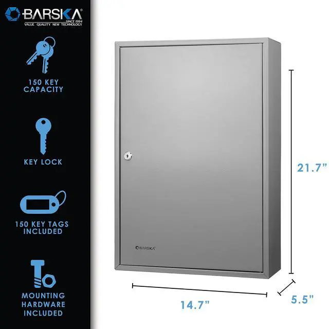 Alt view image 2 of 6 - Barska 150 Position Key Lock Cabinet Steel Wall Lock Box