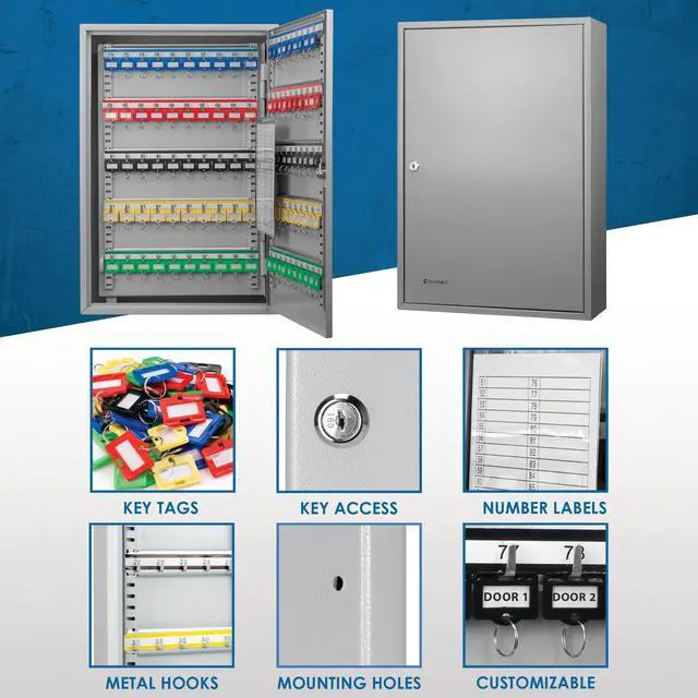 Alt view image 4 of 6 - Barska 150 Position Key Lock Cabinet Steel Wall Lock Box