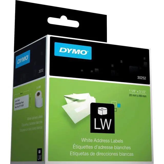 Alt view image 4 of 7 - Authentic LW White Mailing Address Labels, for LabelWriter Label Printers, 1-1/8" x 3-1/2", 2 Rolls of 350 (Pack of 10)