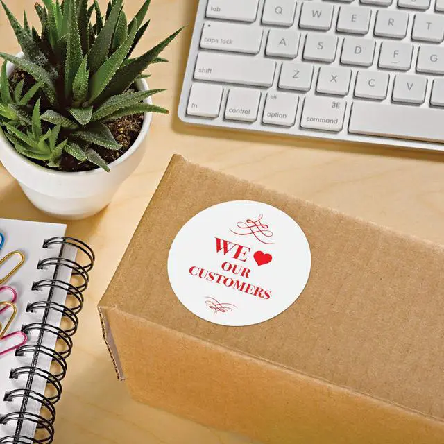 Alt view image 2 of 7 - Round Printable Labels, 2.5" Diameter, Matte White, Sure Feed Technology, Laser & Inkjet Compatible, 300 Blank Labels, Great for Branding, Packages, School Supplies,and More (5294) (Pack of 10)