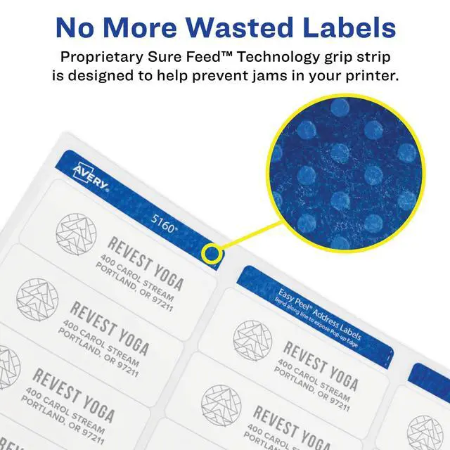 Alt view image 3 of 7 - Round Printable Labels, 2.5" Diameter, Matte White, Sure Feed Technology, Laser & Inkjet Compatible, 300 Blank Labels, Great for Branding, Packages, School Supplies,and More (5294) (Pack of 10)