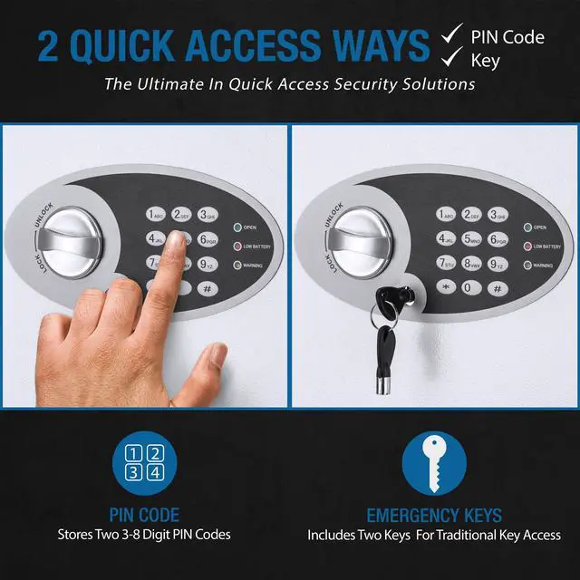 Alt view image 6 of 7 - 48-Key Wall Mount Key Cabinet Safe Digital Keypad Lock Box with Numbered Hooks, Drop Slot, Color Tags & Backup Keys Steel Construction for Home, Office, Business, School, Hotel