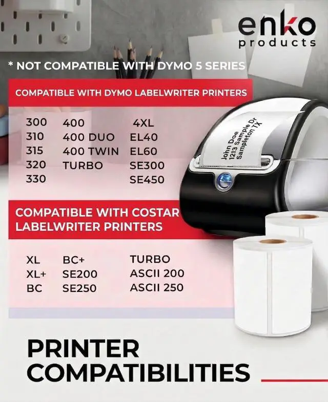 Alt view image 3 of 5 - 4 x 6 inches 1744907 Address and Shipping Labels Compatible with Dymo LabelWriter 4XL and Zebra Direct Thermal Printers (30 Rolls, 6,600 Labels)