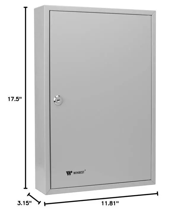Alt view image 2 of 7 - 121 Position Key Lock Box Hook-Style Cabinet with Numbered Hooks, Key Tags, Log Sheet, Labeled Shelves, Wall Mount, 0.8mm Solid Steel Secure Key Organizer Storage