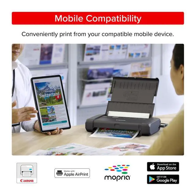 Alt view image 7 of 7 - PIXMA TR160 Wireless Portable Lightweight Compact Printer, 50-Sheet Paper Tray and 1.44" Display - Print On-The-Go