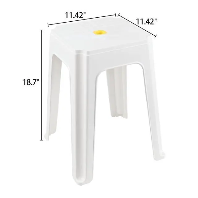 Alt view image 3 of 7 - 12 Pack Plastic Bar Stools, 18.7 Inch White Nesting Stool | Portable Backless Stool, Seating Dining Chairs for Classroom Office Home