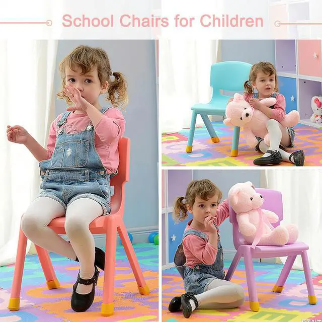Alt view image 5 of 7 - 12Pcs Colorful Stackable School Chairs, Kids School Chair Seat for Toddlers Plastic Stack Chairs with 11'' Seat Height Little Kids Flexible Seating for Kindergarten Classroom Daycare