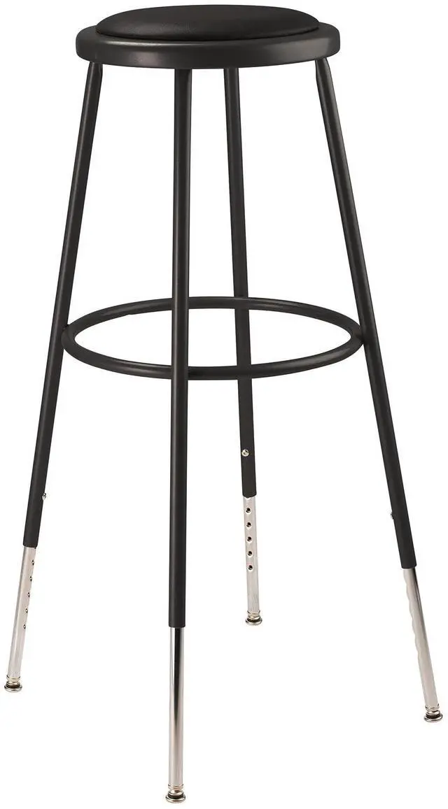 Main image of 30.5-38.5in.H Adjust Vinyl Steel Stool, Primary Color Black, Included (Qty.) 1, Seating Type Office Stool, Model# 6430H-10