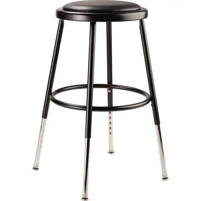 Alt view image 4 of 6 - 30.5-38.5in.H Adjust Vinyl Steel Stool, Primary Color Black, Included (Qty.) 1, Seating Type Office Stool, Model# 6430H-10