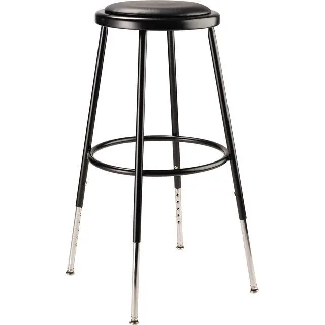 Alt view image 3 of 6 - 30.5-38.5in.H Adjust Vinyl Steel Stool, Primary Color Black, Included (Qty.) 1, Seating Type Office Stool, Model# 6430H-10
