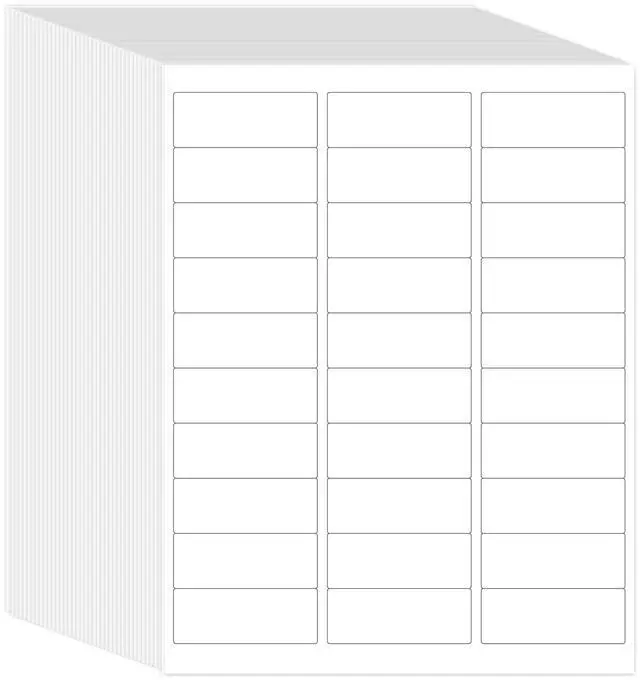 Main image of Printable Address Labels, 1" x 2-5/8", 45,000 Labels, 30 per Sheet, Mailing Labels for Envelopes, Inkjet/Laser Printer Compatible (1500 Sheets)
