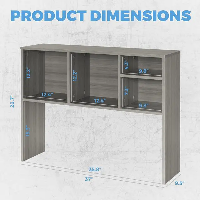 Alt view image 3 of 6 - Sturdy and Elegant Wood Dorm Desk Bookshelf Organizer, Office Desk Bookshelf Holder, Desktop Bookshelf Storage, Desk Book Organizer, Collage Dorm Desk Bookshelf (Grey)