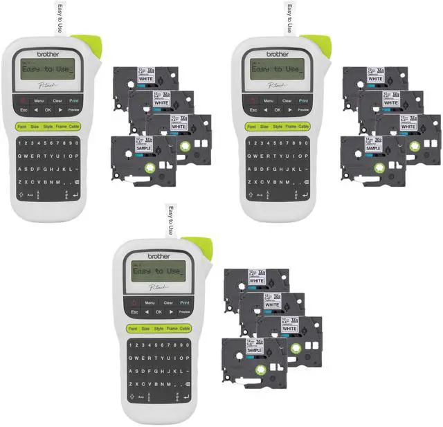 Main image of P-Touch,PTH110BP,Easy Portable Label Maker Bundle (4 Label Tapes Included),White,Small,(Pack of 3)