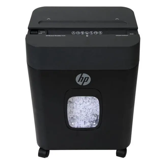 Alt view image 4 of 7 - HP - Micro Cut Paper Shredder, 8-Sheet Capacity, Slide Top Design, Pullout Basket, High Security Shredding for Home Use, Compact Size with Rolling Casters