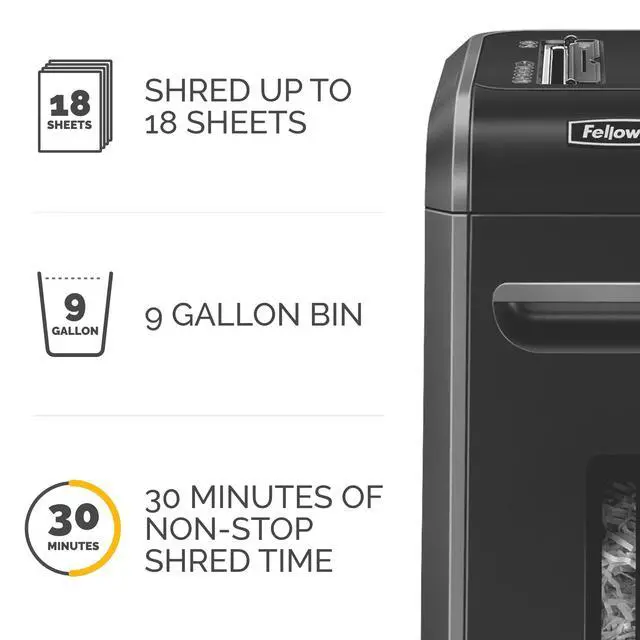 Alt view image 5 of 7 - Powershred 99Ci 18-Sheet 100% Jam-Proof Heavy Duty Crosscut Paper Shredder Machine for Office and Home, Black/Gray 3229912