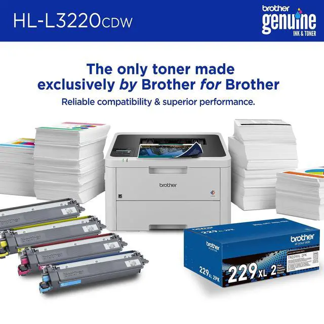Alt view image 4 of 7 - Color Laser Printer with Wireless Printing Fast 19 PPM Output, Duplex Feature, Mobile Device Compatible, 250-Sheet Paper Tray for Professional Home Office Printing (HL-L3220CDW)