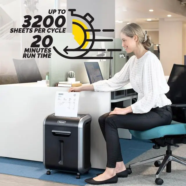 Alt view image 2 of 7 - Powershred 79Ci 16-Sheet 100% Jam-Proof Heavy Duty Crosscut Paper Shredder Machine for Office and Home, Black/Dark Silver 3227919