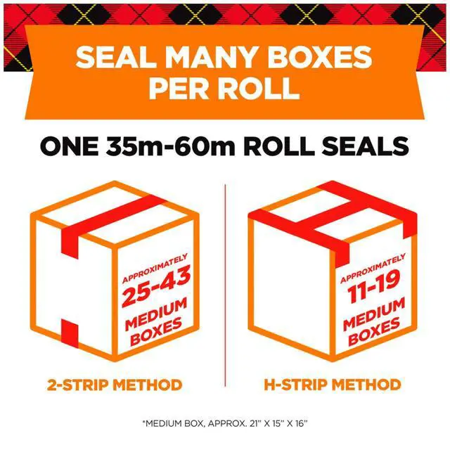 Alt view image 3 of 7 - Packaging Tape, 1.88" x 54.6 yd, Clear | 3" Core | Weather Resistant | For Storage | 6 Rolls, Pack of 6