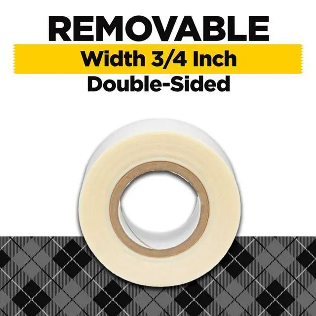Alt view image 3 of 7 - Removable Fabric Tape, 3/4 in x 180 in Rolls, 24-Pack | Double Sided, White, Model FTR-1-CFT