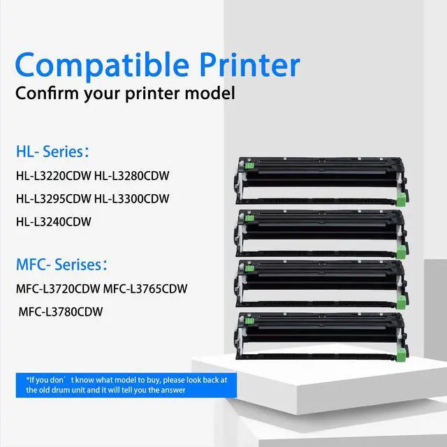 Alt view image 3 of 7 - DR229CL Drum Unit (NOT Toner) 4 Pack Super High Yield Replacement for Brother DR229 DR 229CL DR-229CL Drum Unit for MFC-L3780CDW MFC-L3720CDW MFC-L3765CDW HL-L3220CDW HL-L3280CDW HL-L3295CDW Printer