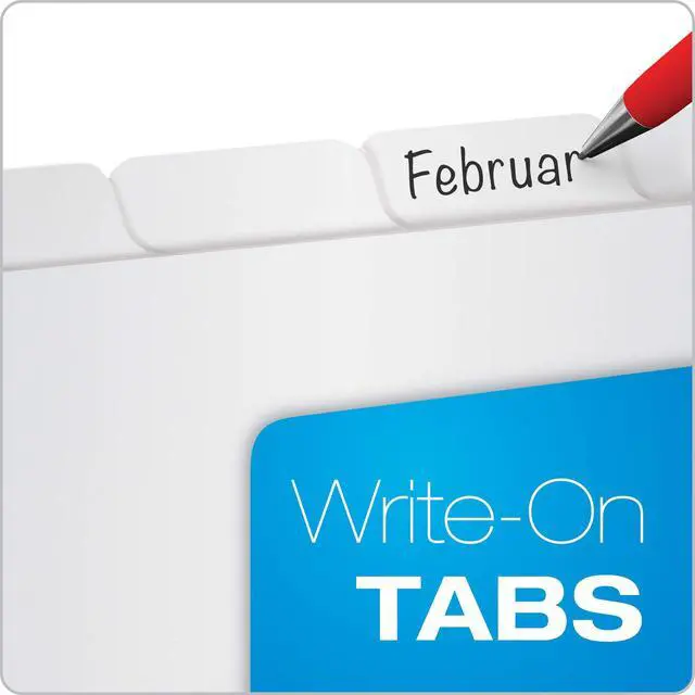 Alt view image 2 of 6 - Binder Dividers for 3 Ring Binders, 8-Tab Dividers, Write On Tabs, White Paper, 10 Count (Pack of 10)