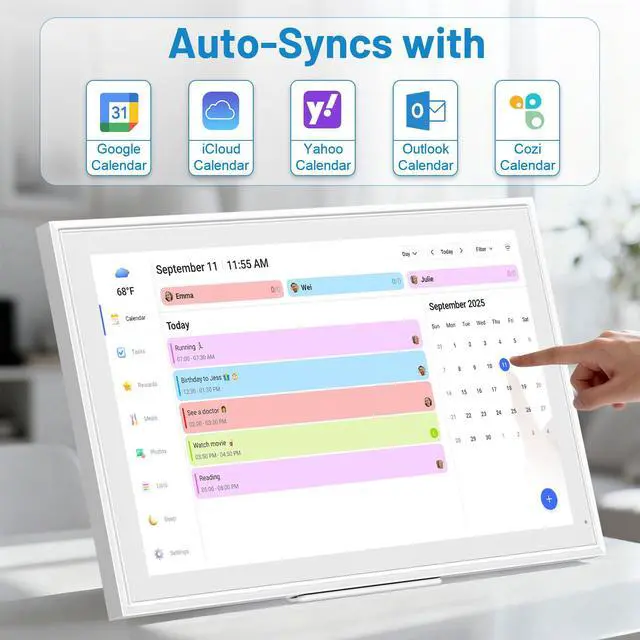 Alt view image 2 of 7 - 21.5" Smart Wall Calendar 2026 Planner & Chore Chart, Touchscreen