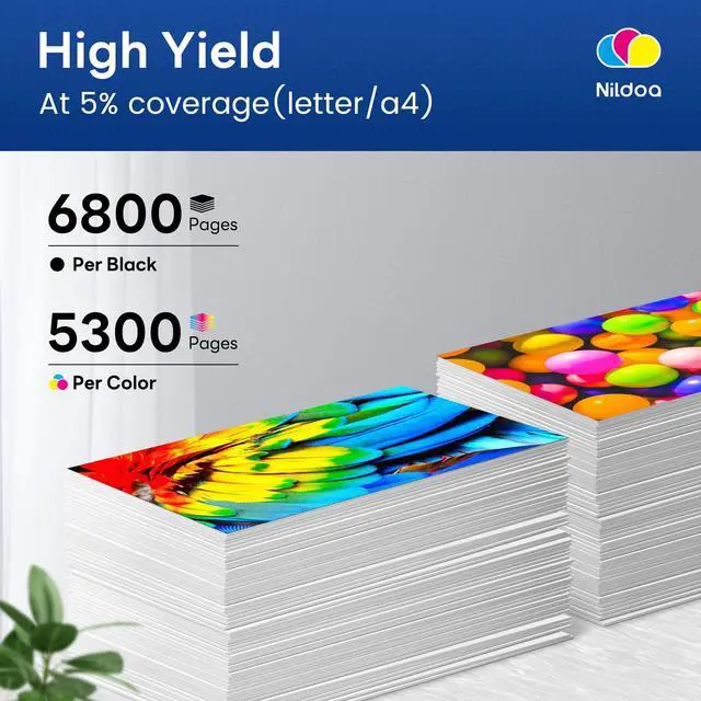 Alt view image 3 of 6 - 410X Toner Cartridges 4 Pack High Yield Replacement for HP 410X Black Cyan Magenta Yellow Color Pro MFP M477fnw M477fdw M452dn M452dw Printer | CF410X CF411X CF412X CF413X