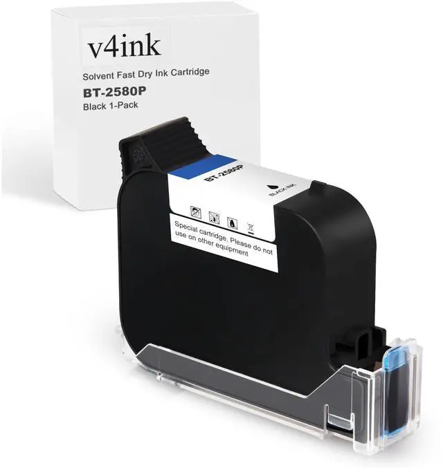 Main image of Bentsai BT-2580P Black Ink Cartridge 42ml Solvent Fast Dry Ink Replacement for Handheld Inkjet Printer BT-HH6105B2, BT-HH6105B3, B10