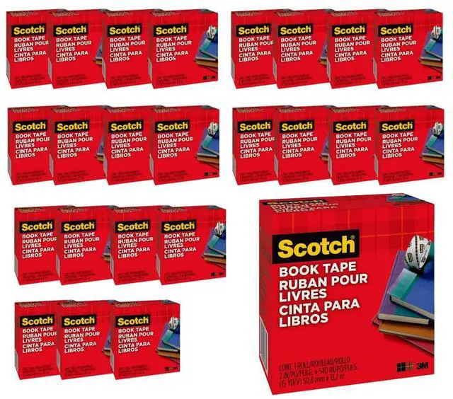 Main image of Book Tape, 2 in x 540 in Rolls, 24-Pack | Excellent for Repairing, Reinforcing, Protecting, Covering, Model 845