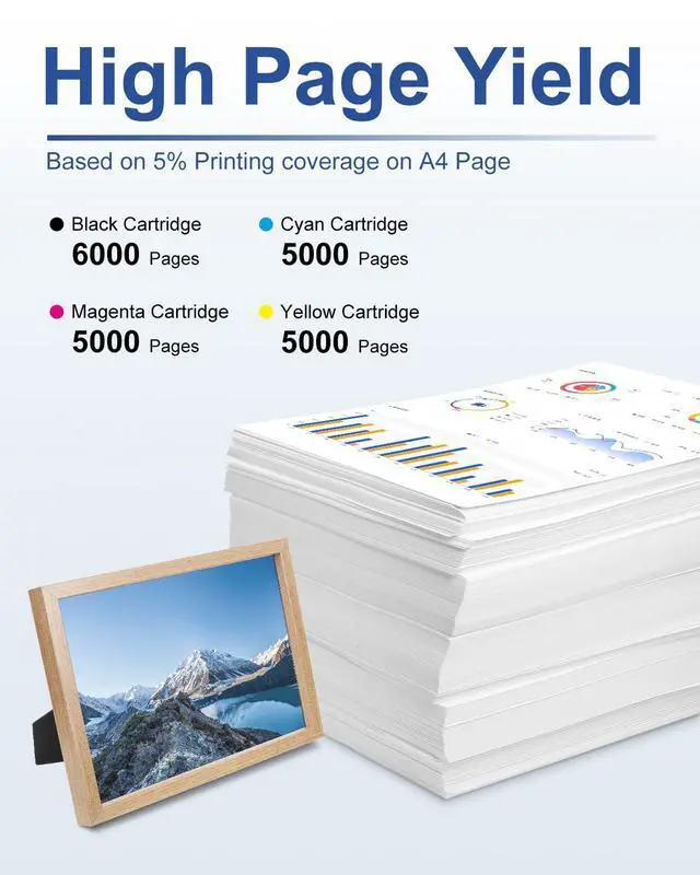 Alt view image 3 of 5 - 5-Pack LC406XL High Yield Ink Cartridges Compatible for Brother MFC-J4335DW MFC-J5855DW MFC-J6555DW MFC-J4535DW MFC-J6955DW MFC-J4345DW MFC-J5955DW Printer, Black Cyan Magenta Yellow