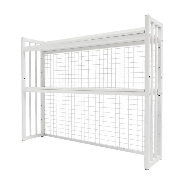 Alt view image 6 of 7 - Wood Desk Hutch Bookshelf with Metal Grid, Desktop Bookcase with Adjustable Height Tabletop Shelf Organizer Rack with Large Capacity White for Study Room Dormitory