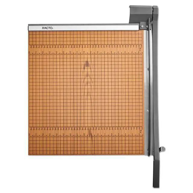Alt view image 2 of 7 - Square Commercial Grade Wood Base Guillotine Trimmer, 15 Sheets, 18" Cut Length, 18 X 18