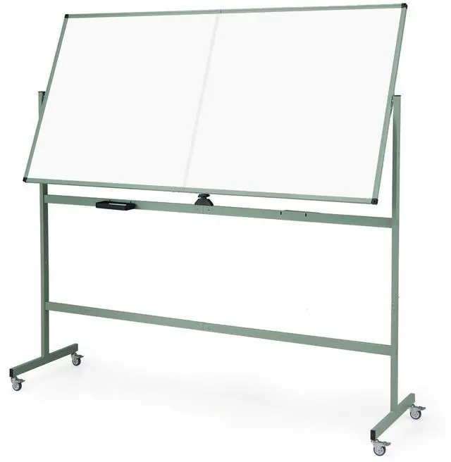 Main image of Double-Sided Mobile Whiteboard on Wheels, 72" x 36" Large Dry Erase Board with Stand & Aluminum Alloy Frame, Rolling Magnetic Standing Whiteboard for Office & Classroom (Green)