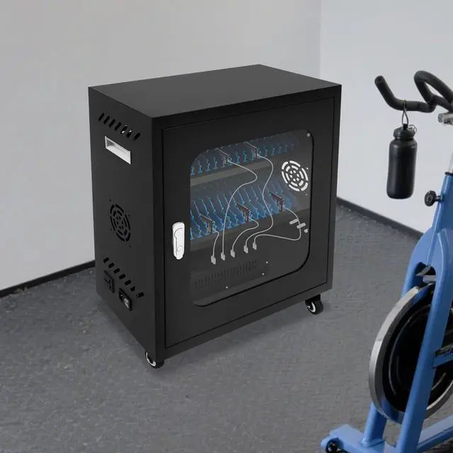Alt view image 2 of 7 - 40 Device Mobile Phone Charging Cabinet for Cellphone, USB Cell Phone Mobile Charging Stations, MobileStorage Cart for Office and Classroom (Black)