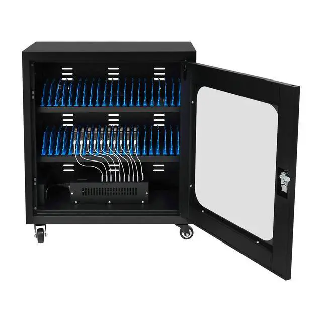 Alt view image 3 of 7 - 40 Device Mobile Phone Charging Cabinet for Cellphone, USB Cell Phone Mobile Charging Stations, MobileStorage Cart for Office and Classroom (Black)