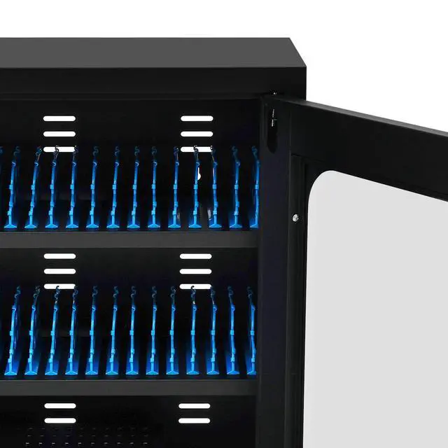 Alt view image 5 of 7 - 40 Device Mobile Phone Charging Cabinet for Cellphone, USB Cell Phone Mobile Charging Stations, MobileStorage Cart for Office and Classroom (Black)