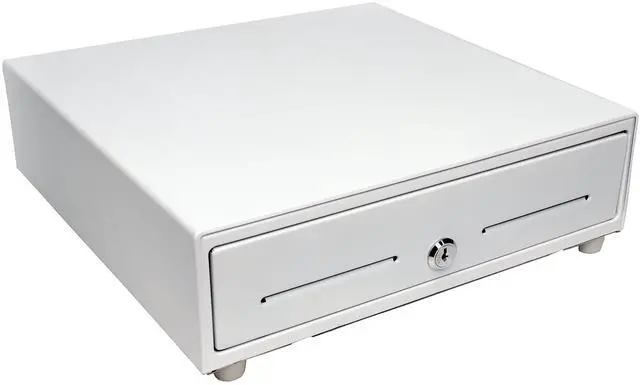 Main image of CD3-1313 4 Bill / 5 Coin Value Series Mini Cash Drawer with 2 Media Slots and Included Cable (13" x 13") - White