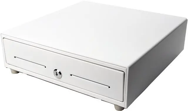 Alt view image 3 of 3 - CD3-1313 4 Bill / 5 Coin Value Series Mini Cash Drawer with 2 Media Slots and Included Cable (13" x 13") - White
